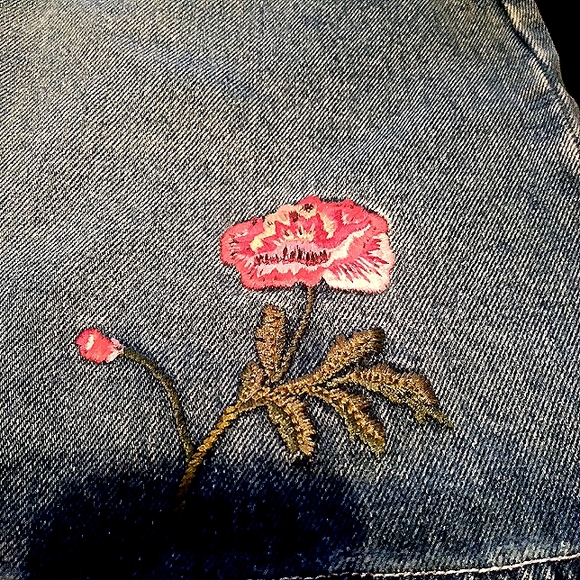 Denim Skirt Vintage Y2K Embroidered Flowers - Picture 9 of 9